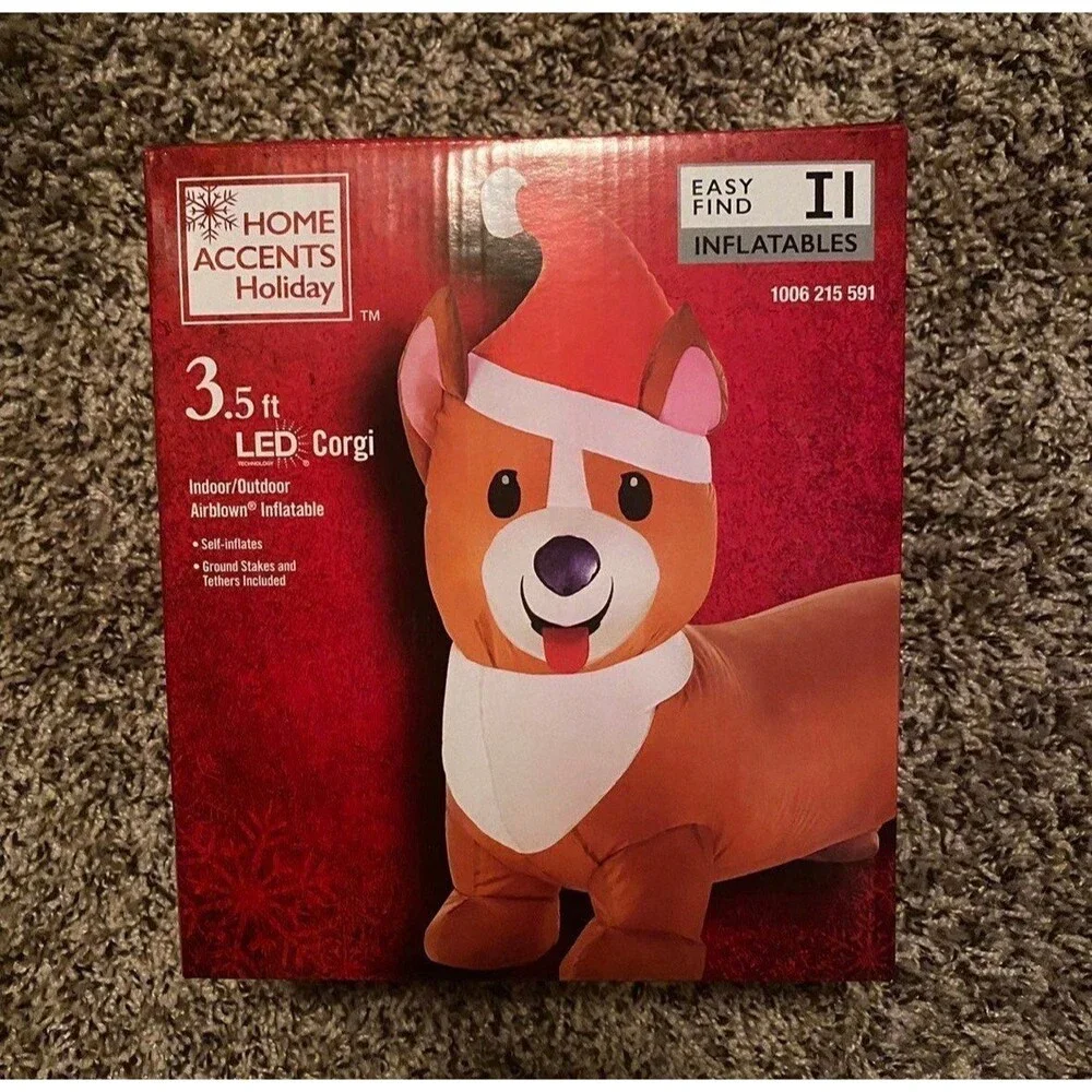 3.5ft Corgi Christmas Airblown Inflatable